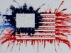 Sulla bandiera americana,  olio su tela,  cm. 70x100,  2009