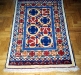 Ok un cazzo blue and red,  lana annodata a mano su ordito di cotone,  cm.90x140,  2000